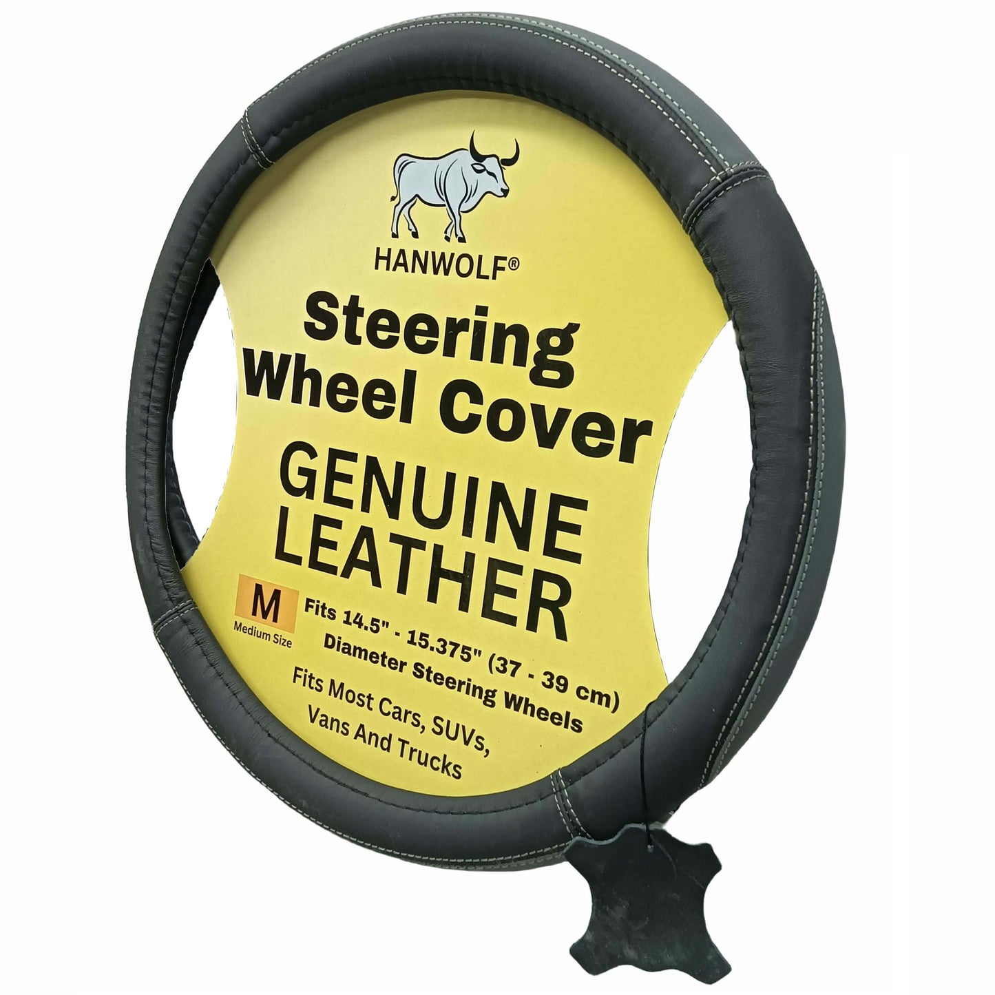 Genuine Leather Steering Wheel Cover